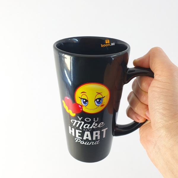 Кружка "You make my heart pound" black